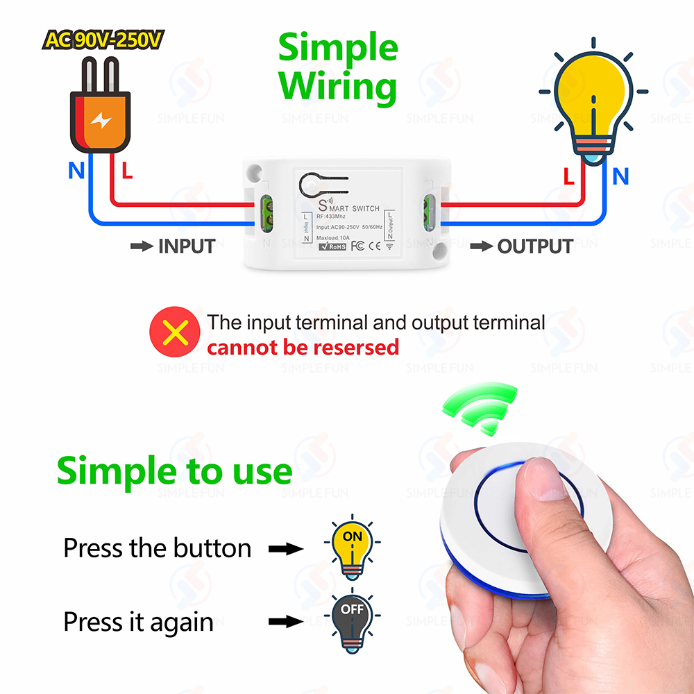 Wireless RF433MHz Remote Contr - Sonoff Basic Switch recension och pris