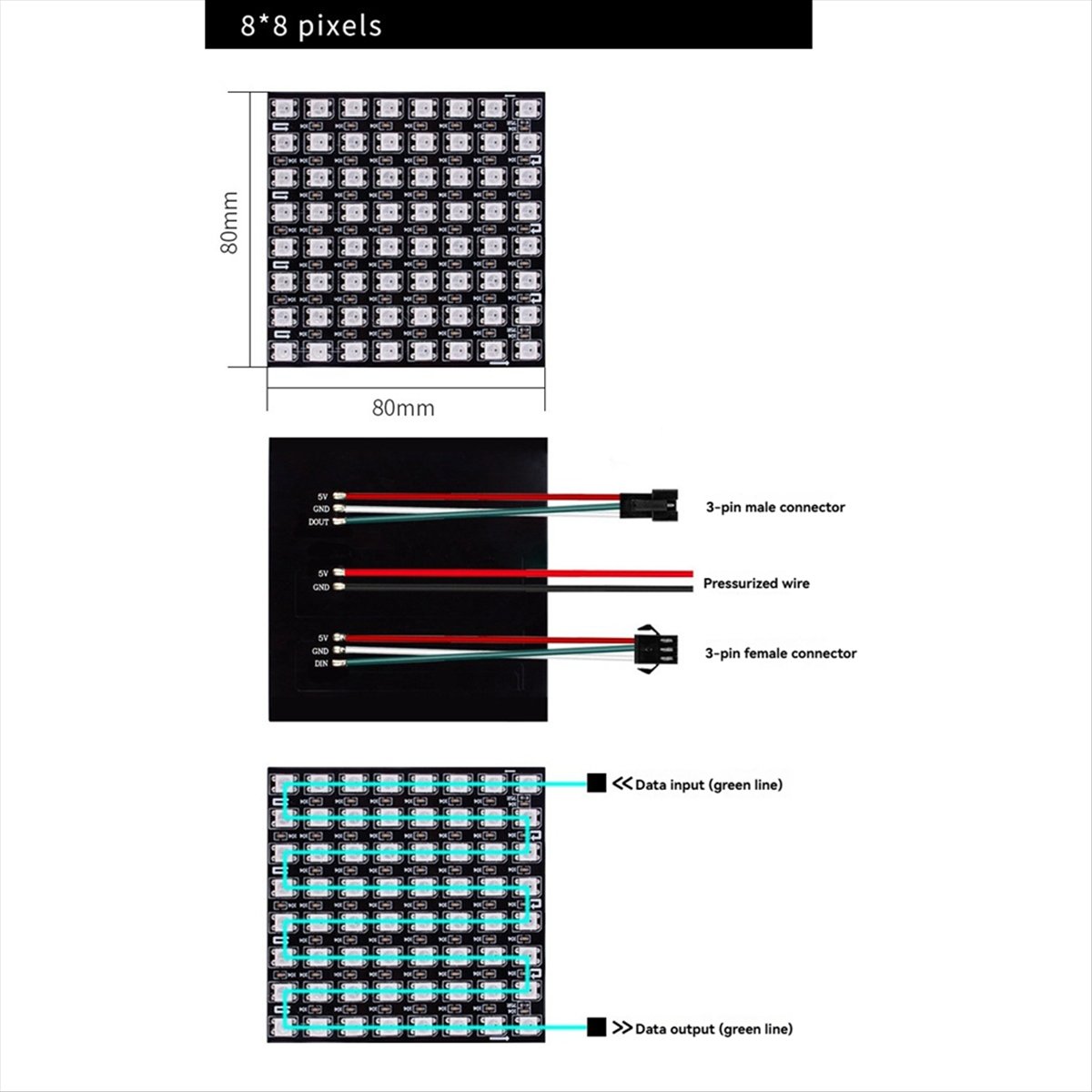 A36R WS2812B Dot Matrix Screen - Rgb Led Matrix 8X8 recension och pris